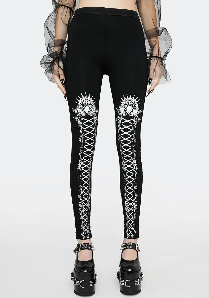 Gothic Lace Up Leggings
