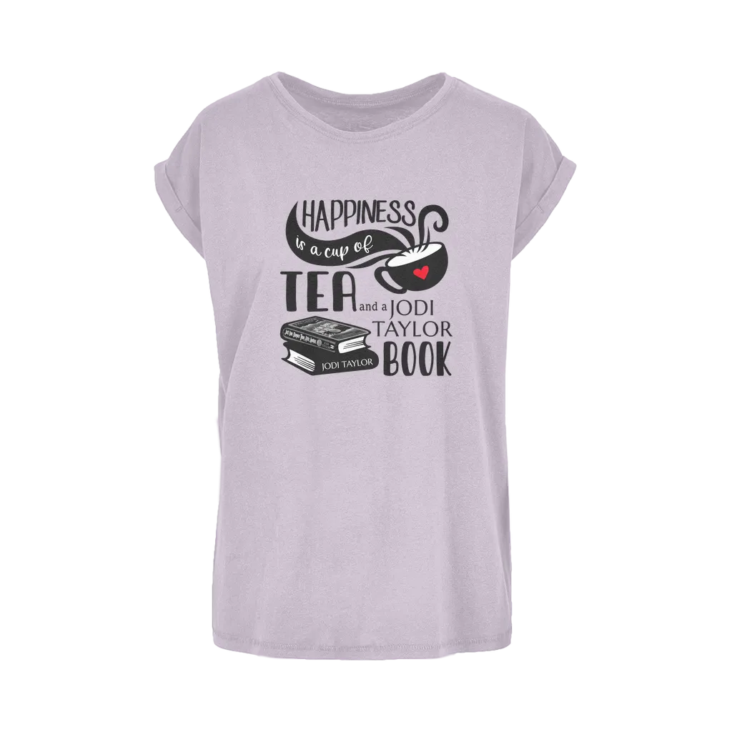 Happiness is a Cup of Tea and a Jodi Taylor Book Women's Extended Shoulder T-Shirt XS-5XL