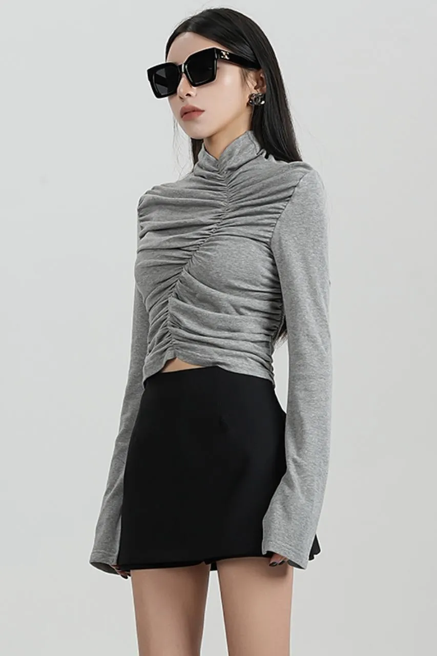High-Waisted Pleated Base Layer Top