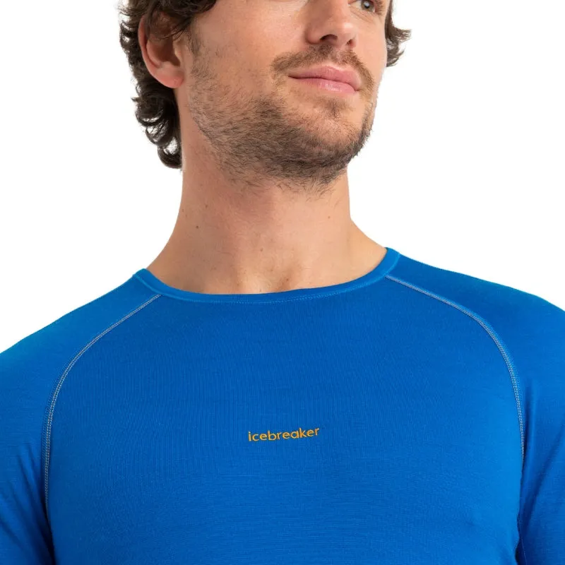 icebreaker Merino Base Layer Men's 200 Zoneknit™ Long Sleeve Crewe Thermal Top - Loden Lazurite
