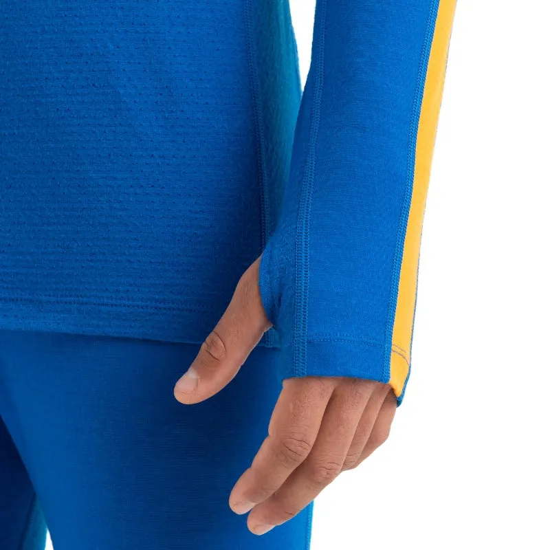 icebreaker Merino Base Layer Men's 200 Zoneknit™ Long Sleeve Crewe Thermal Top - Loden Lazurite