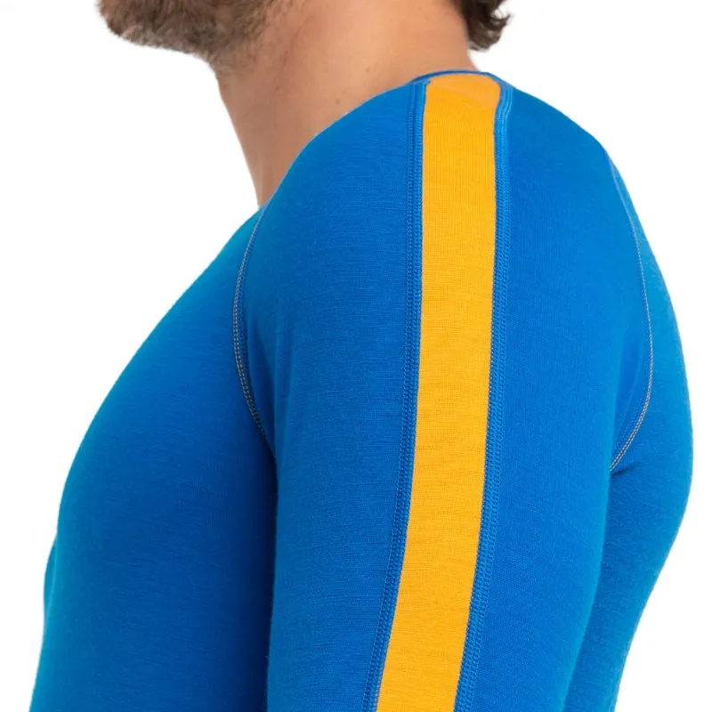 icebreaker Merino Base Layer Men's 200 Zoneknit™ Long Sleeve Crewe Thermal Top - Loden Lazurite