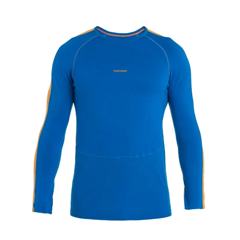 icebreaker Merino Base Layer Men's 200 Zoneknit™ Long Sleeve Crewe Thermal Top - Loden Lazurite