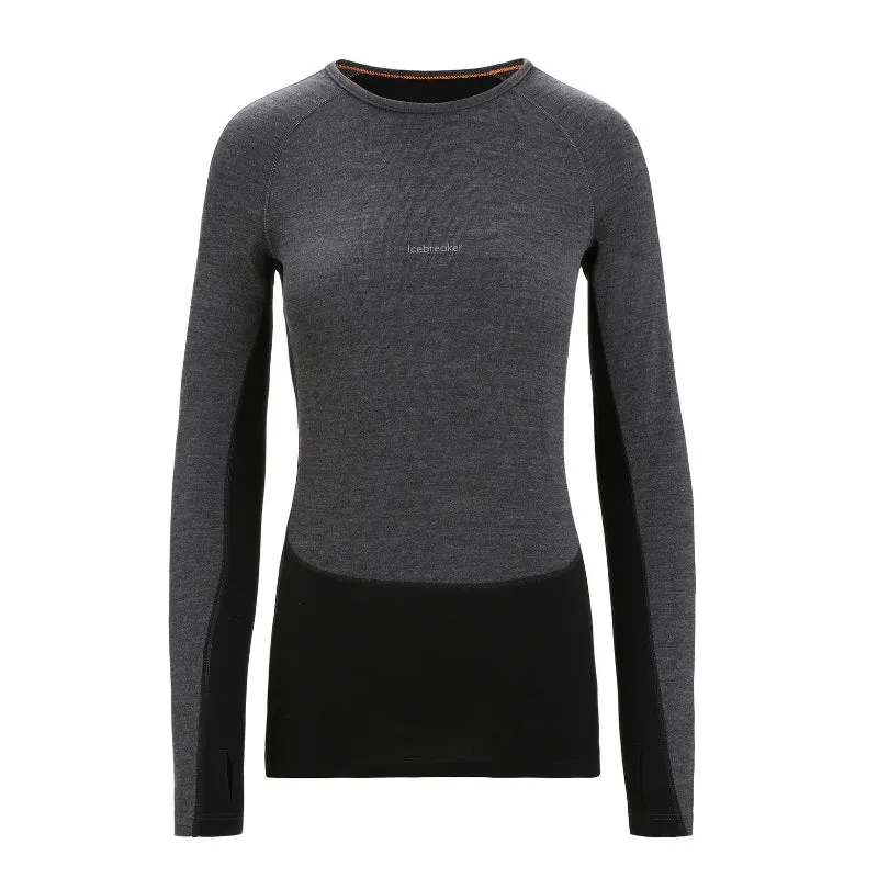 icebreaker Merino Base Layer Women's 260 Zoneknit™ Merino Long Sleeve Crewe Thermal Top - Jet Heather