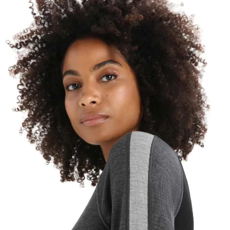icebreaker Merino Base Layer Women's 260 Zoneknit™ Merino Long Sleeve Crewe Thermal Top - Jet Heather