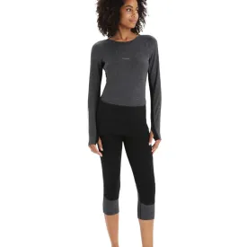 icebreaker Merino Base Layer Women's 260 Zoneknit™ Merino Long Sleeve Crewe Thermal Top - Jet Heather