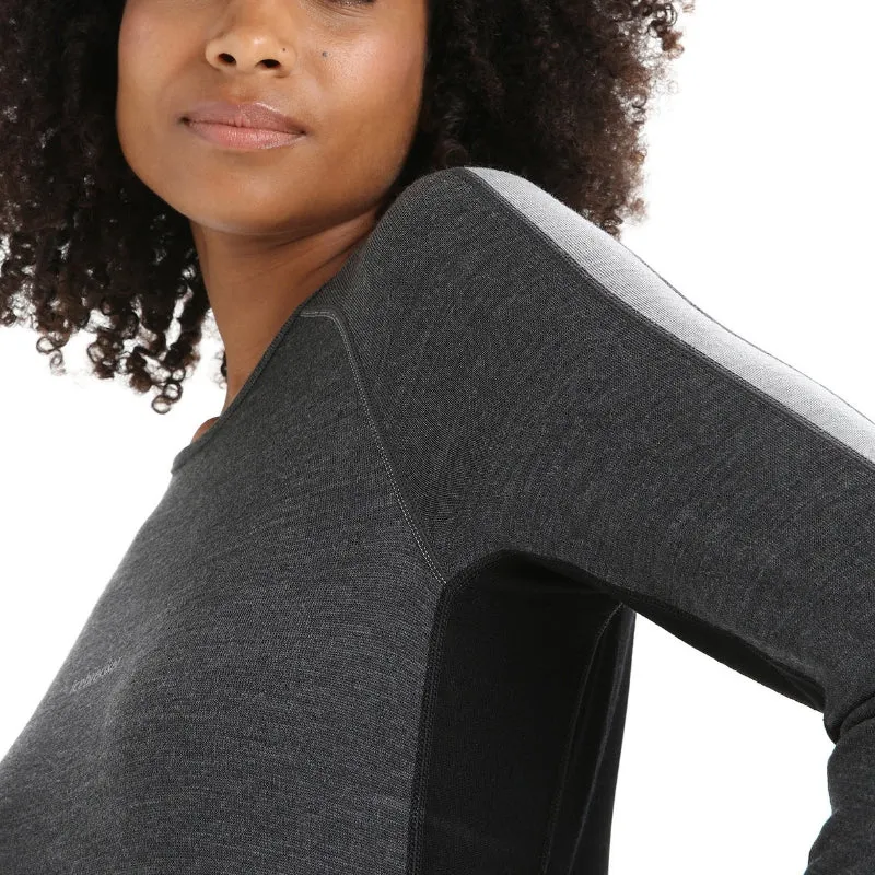 icebreaker Merino Base Layer Women's 260 Zoneknit™ Merino Long Sleeve Crewe Thermal Top - Jet Heather