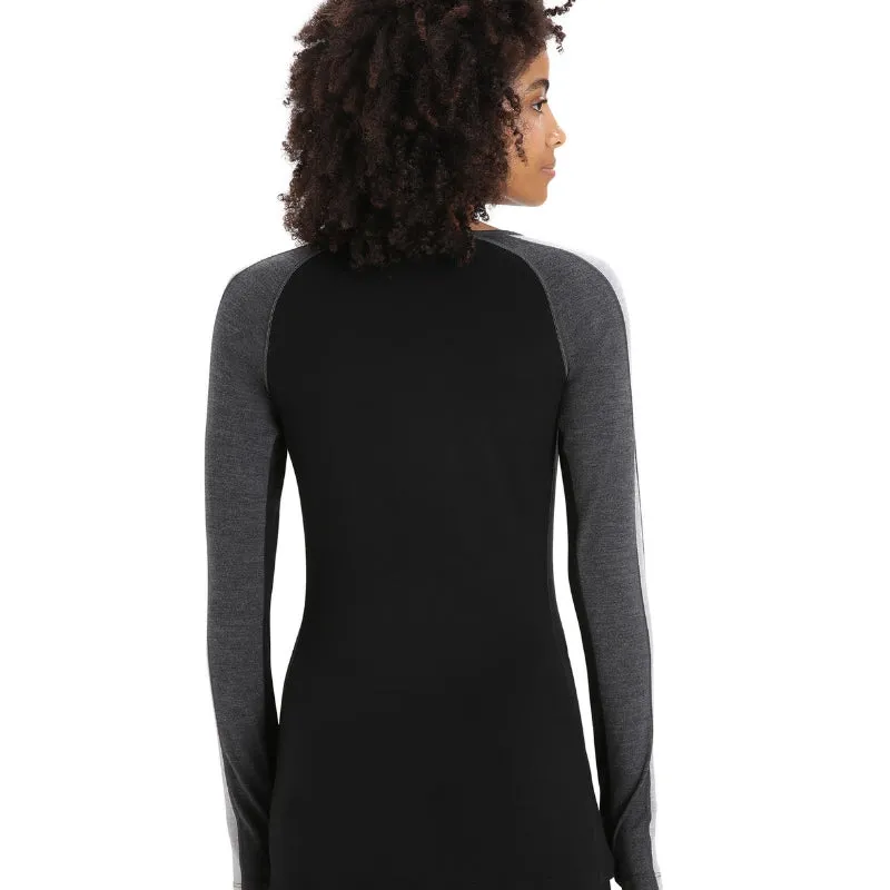 icebreaker Merino Base Layer Women's 260 Zoneknit™ Merino Long Sleeve Crewe Thermal Top - Jet Heather