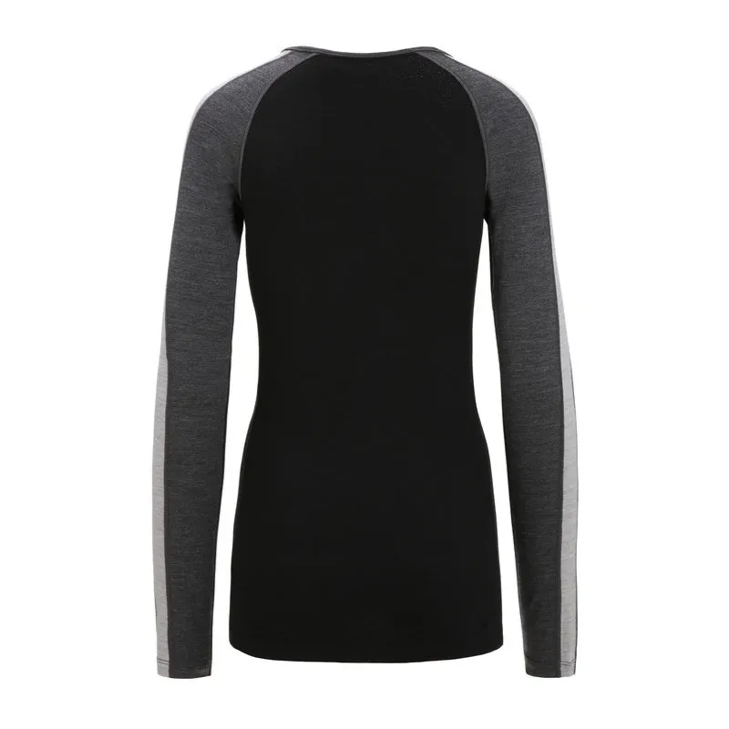 icebreaker Merino Base Layer Women's 260 Zoneknit™ Merino Long Sleeve Crewe Thermal Top - Jet Heather