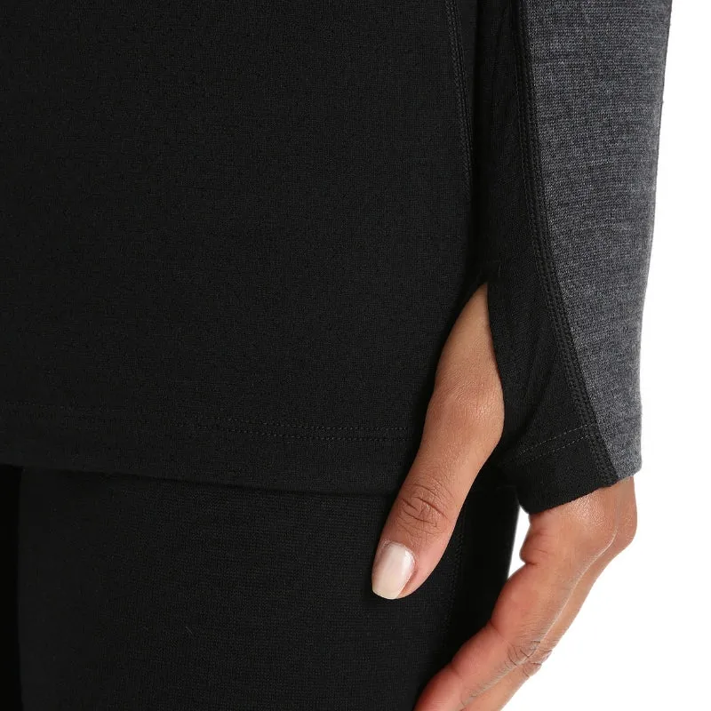 icebreaker Merino Base Layer Women's 260 Zoneknit™ Merino Long Sleeve Crewe Thermal Top - Jet Heather