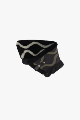 Intarsia Aviator Collar - Black / Dark Olive