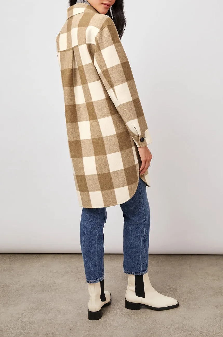 JARO COAT - IVORY CAMEL BUFFALO CHECK