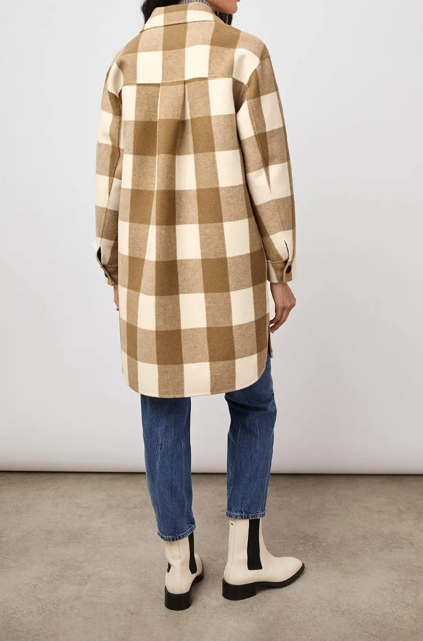 JARO COAT - IVORY CAMEL BUFFALO CHECK