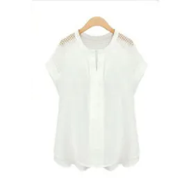 Ketty More Women Loose Lace Decorated Sleeves Shirt-KMWSB791