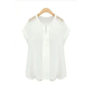 Ketty More Women Loose Lace Decorated Sleeves Shirt-KMWSB791