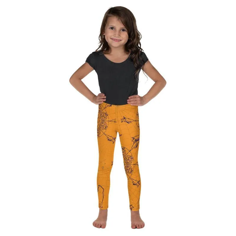 Kids Orange Mandala Leggings