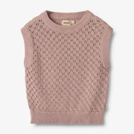 Knit Vest Saga - dry rose