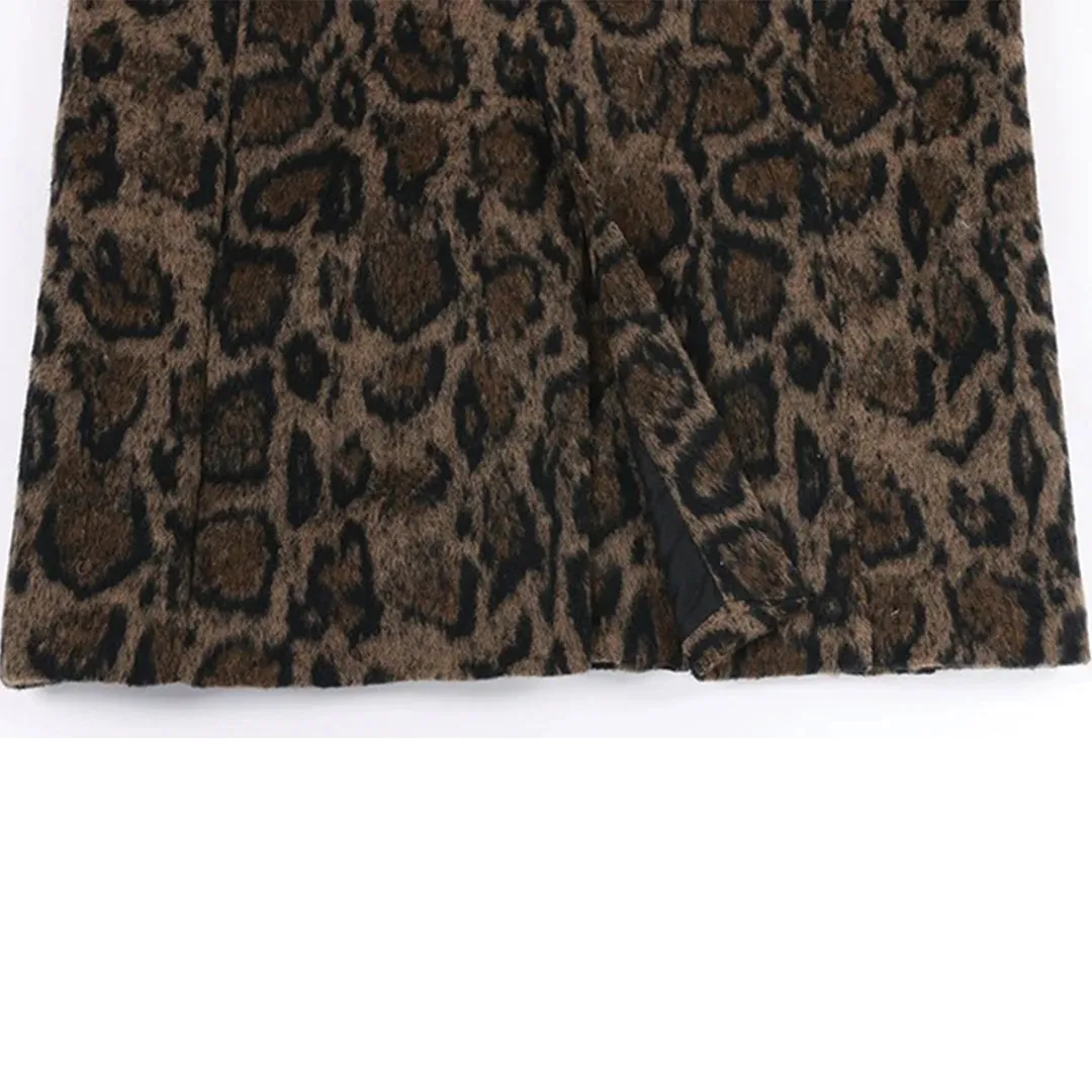Leopard Wool Coat