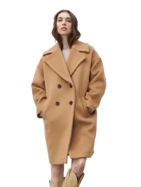 Line Maxine Double Breasted Wool Coat- Toasted Hazelnut