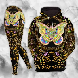 Mandala Golden Butterfly Skull Combo Hoodie and Leggings