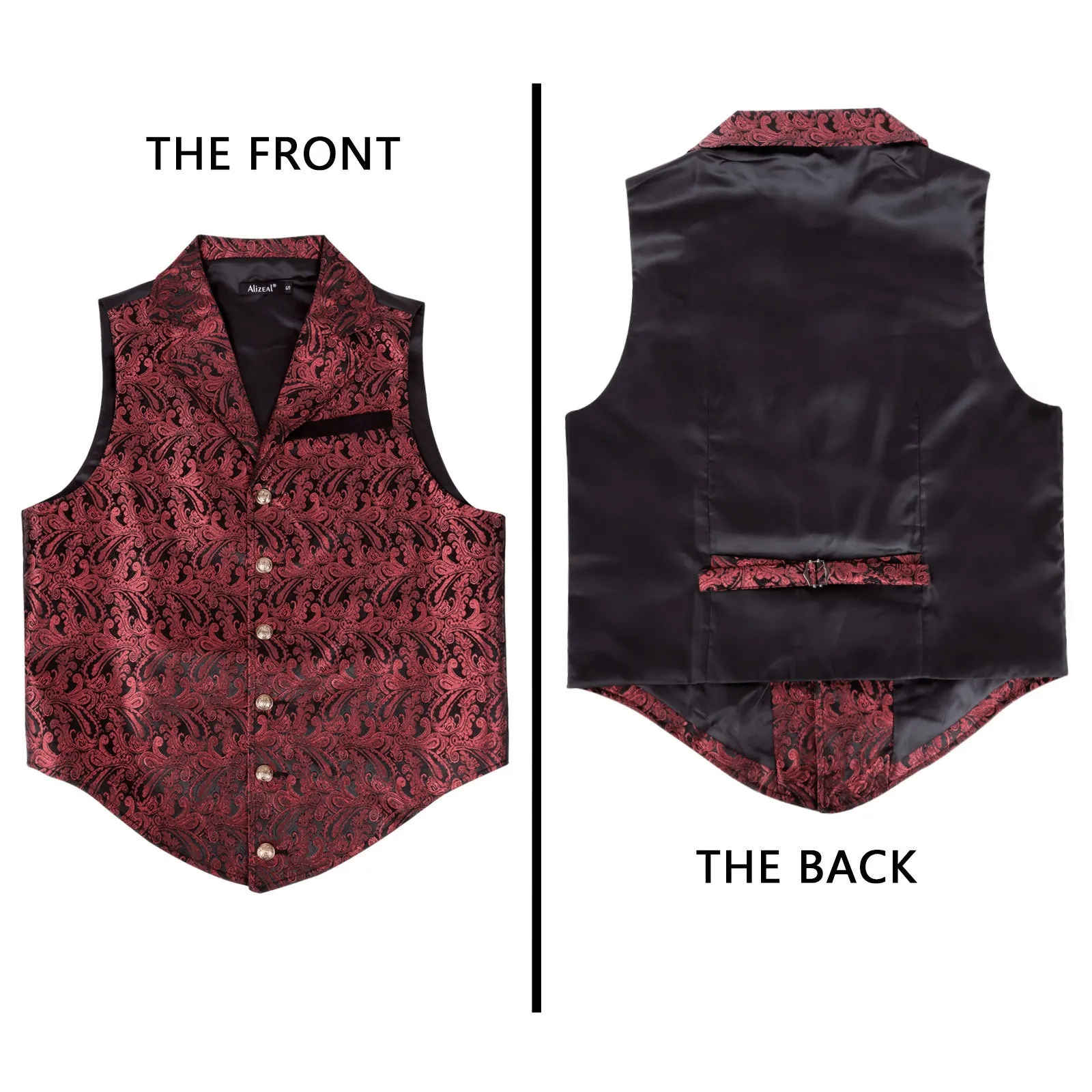 Men's Paisley Suit Vest Victorian Floral Steampunk Gothic Waistcoat ,196