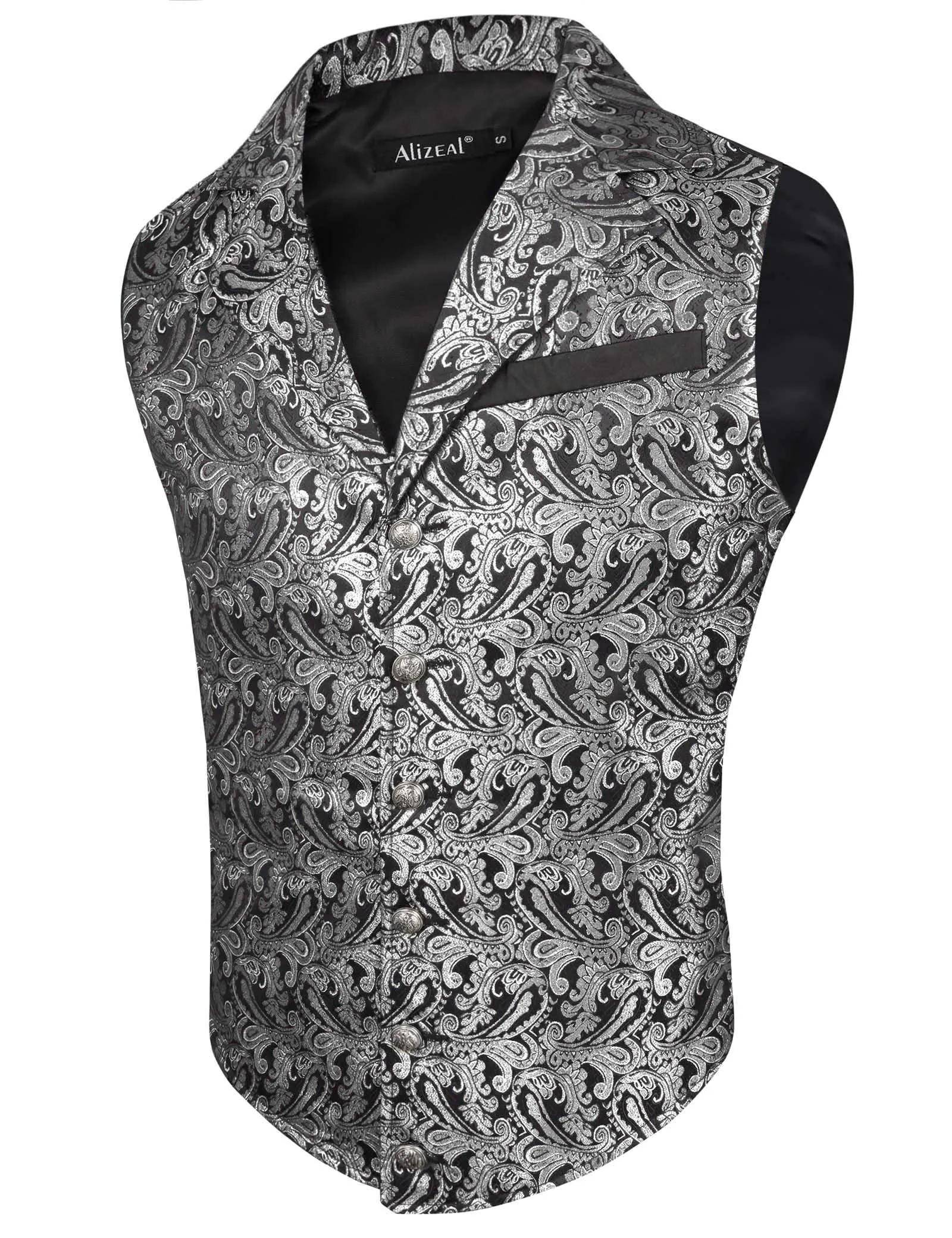 Men's Paisley Suit Vest Victorian Floral Steampunk Gothic Waistcoat ,196