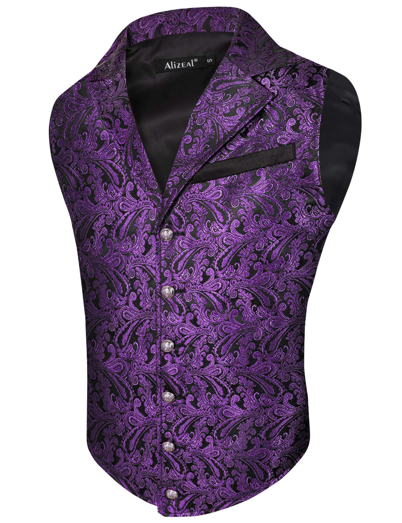 Men's Paisley Suit Vest Victorian Floral Steampunk Gothic Waistcoat ,196