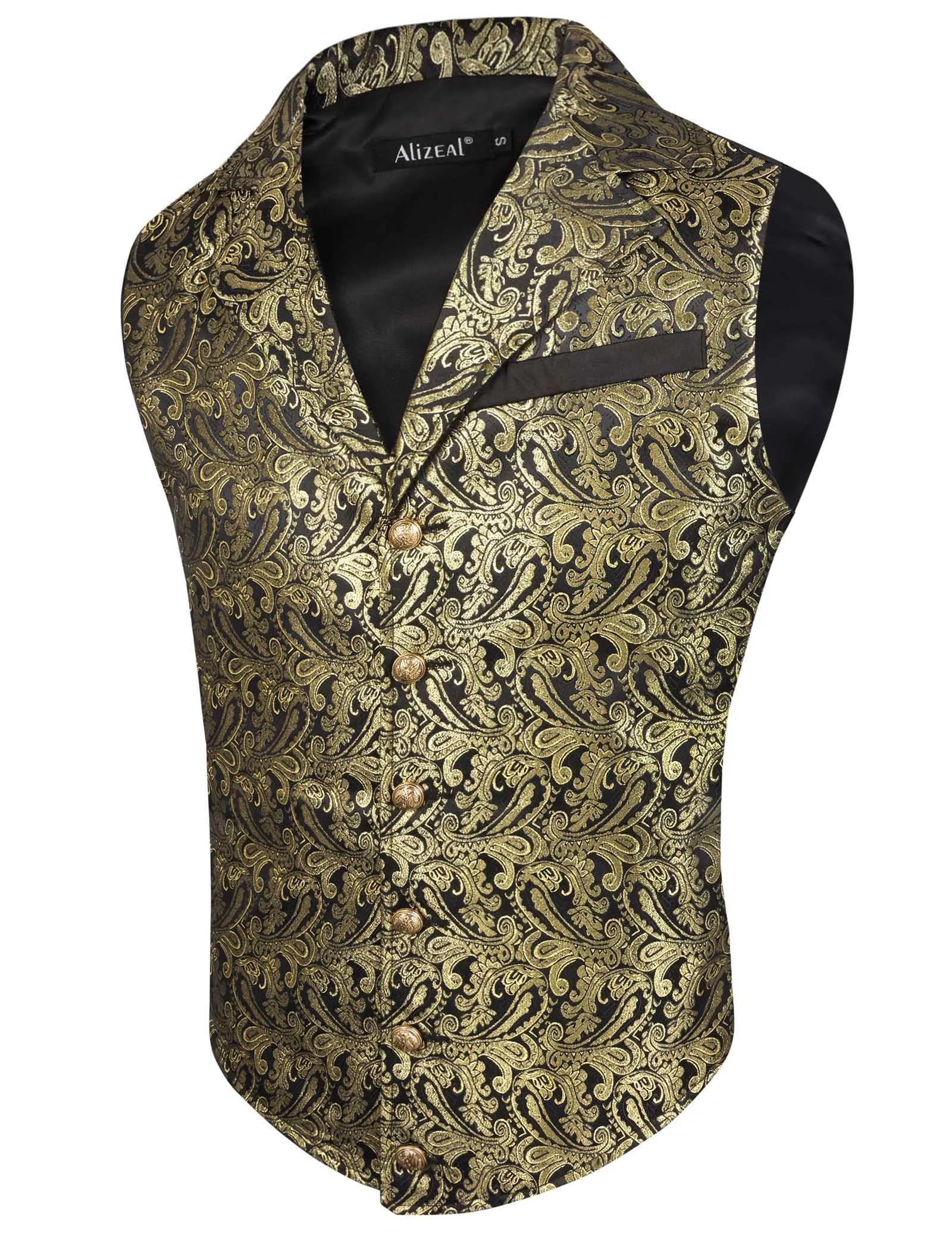 Men's Paisley Suit Vest Victorian Floral Steampunk Gothic Waistcoat ,196