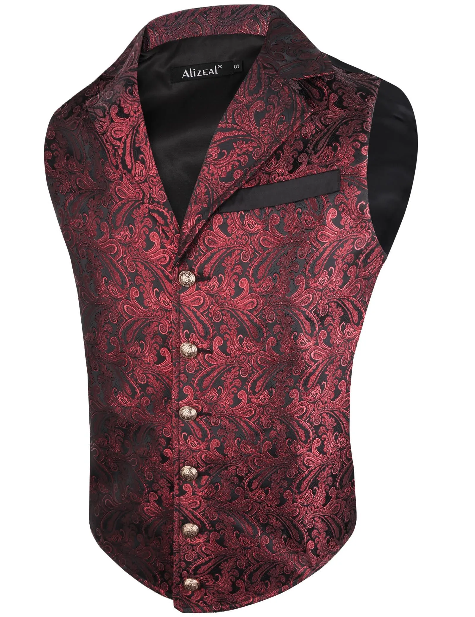 Men's Paisley Suit Vest Victorian Floral Steampunk Gothic Waistcoat ,196