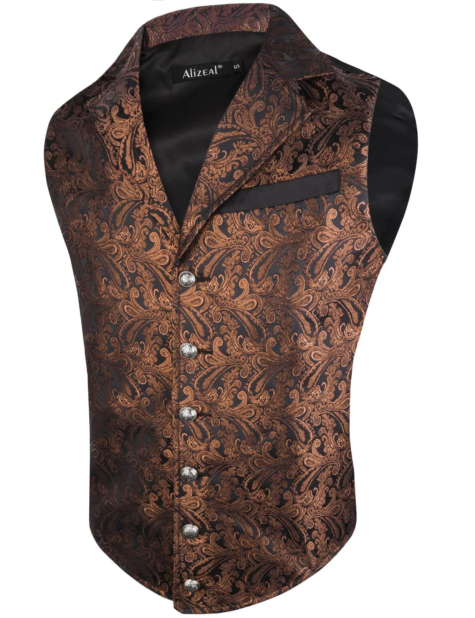 Men's Paisley Suit Vest Victorian Floral Steampunk Gothic Waistcoat ,196