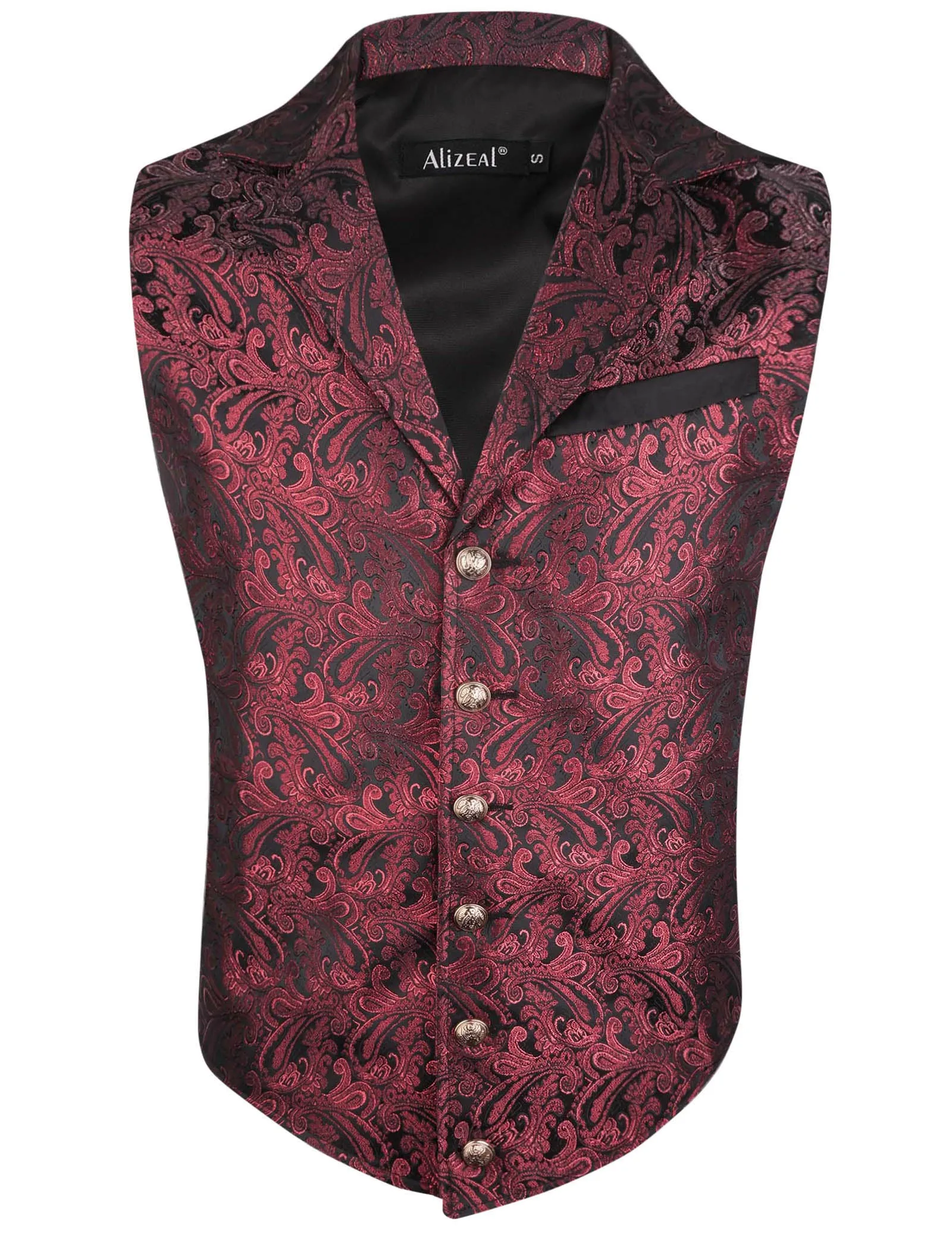 Men's Paisley Suit Vest Victorian Floral Steampunk Gothic Waistcoat ,196