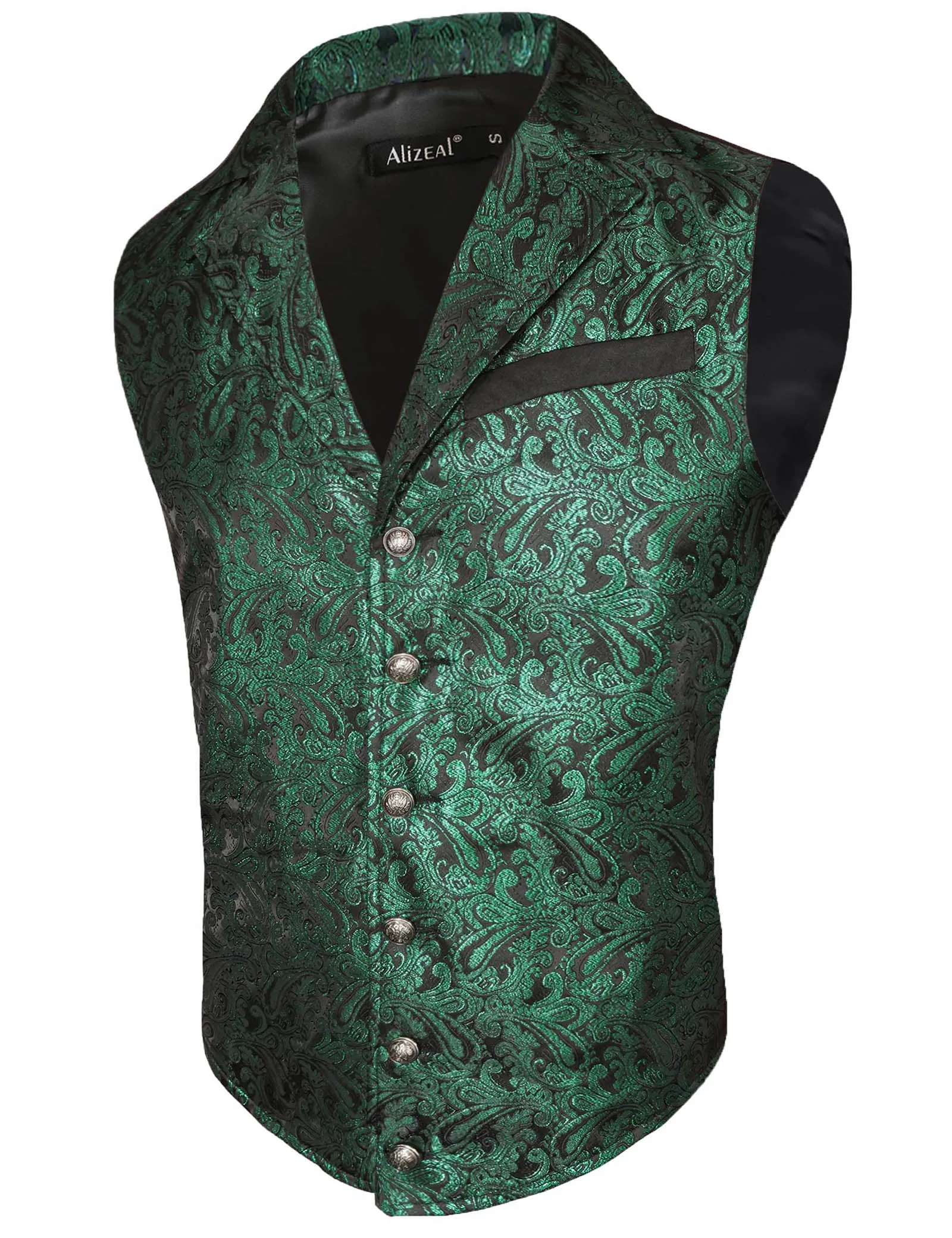 Men's Paisley Suit Vest Victorian Floral Steampunk Gothic Waistcoat ,196