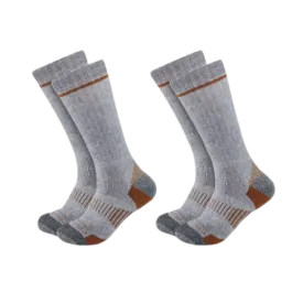Midweight Synthetic-Wool Blend Boot Sock 2-Pack | Grey