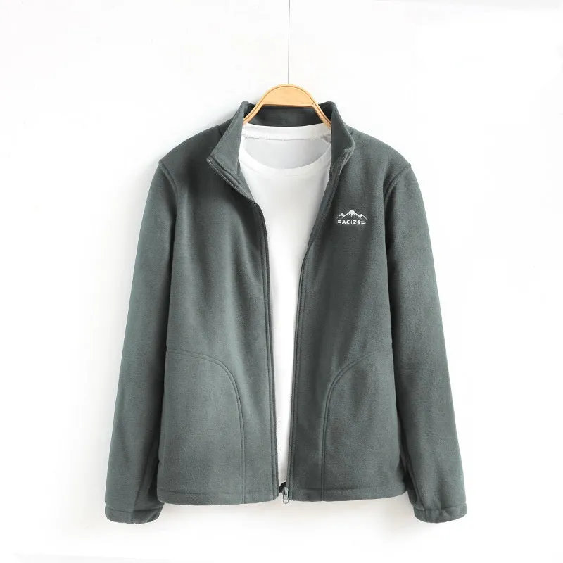 Moisture Wicking Hoodie Coat Men's and Women's Autumn and Winter Fleece Shell Jacket Cardigan Jacket