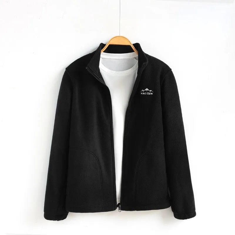 Moisture Wicking Hoodie Coat Men's and Women's Autumn and Winter Fleece Shell Jacket Cardigan Jacket