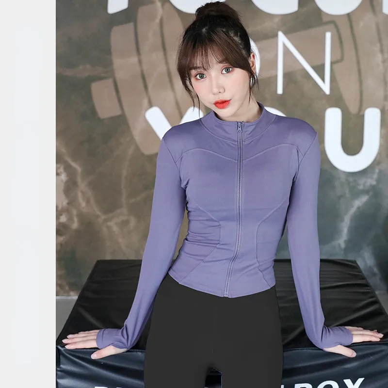 Moisture Wicking Hoodie Coat Women's Spring and Autumn Zipper Running Casual Top