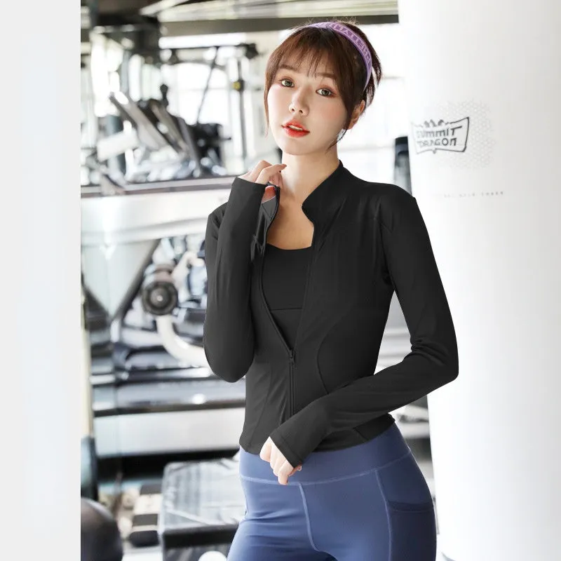 Moisture Wicking Hoodie Coat Women's Spring and Autumn Zipper Running Casual Top