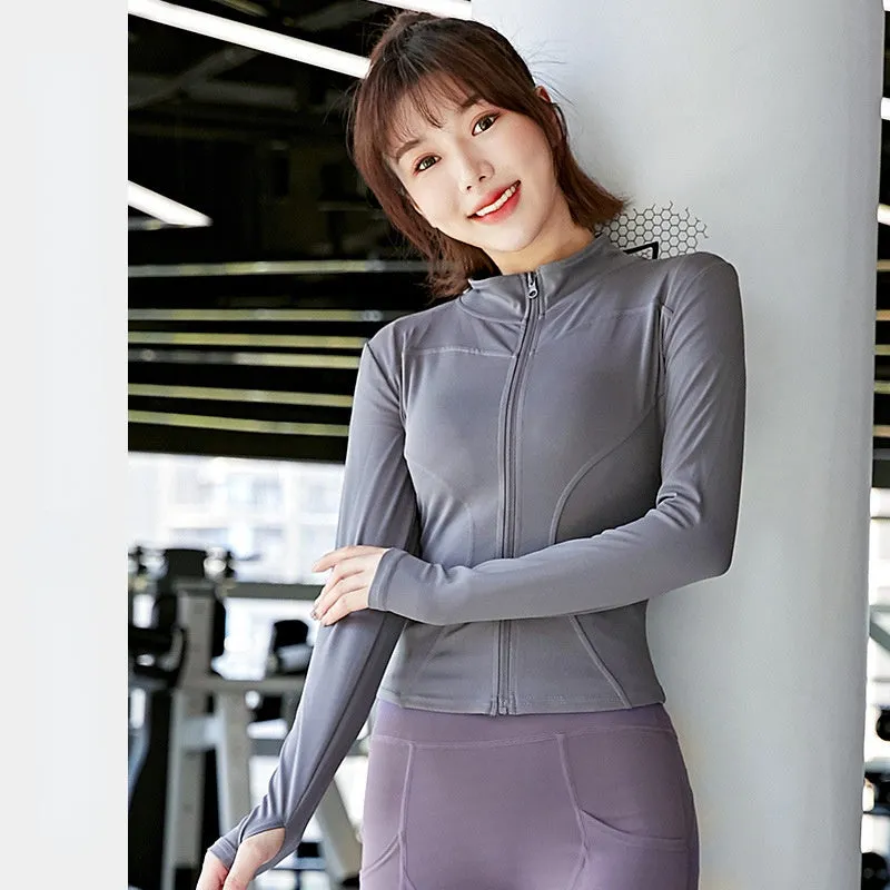 Moisture Wicking Hoodie Coat Women's Spring and Autumn Zipper Running Casual Top