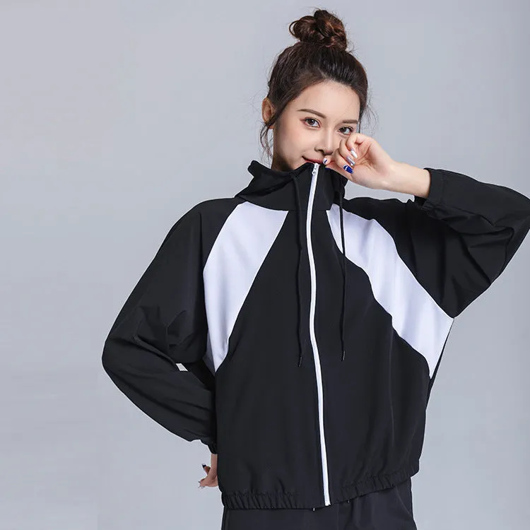 Moisture Wicking Hoodie Hooded Loose Sports Jacket Female Training Autumn and Winter