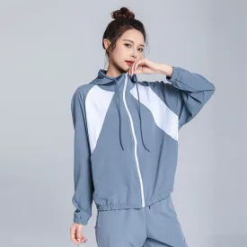 Moisture Wicking Hoodie Hooded Loose Sports Jacket Female Training Autumn and Winter