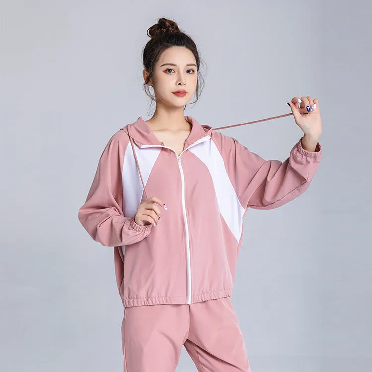 Moisture Wicking Hoodie Hooded Loose Sports Jacket Female Training Autumn and Winter
