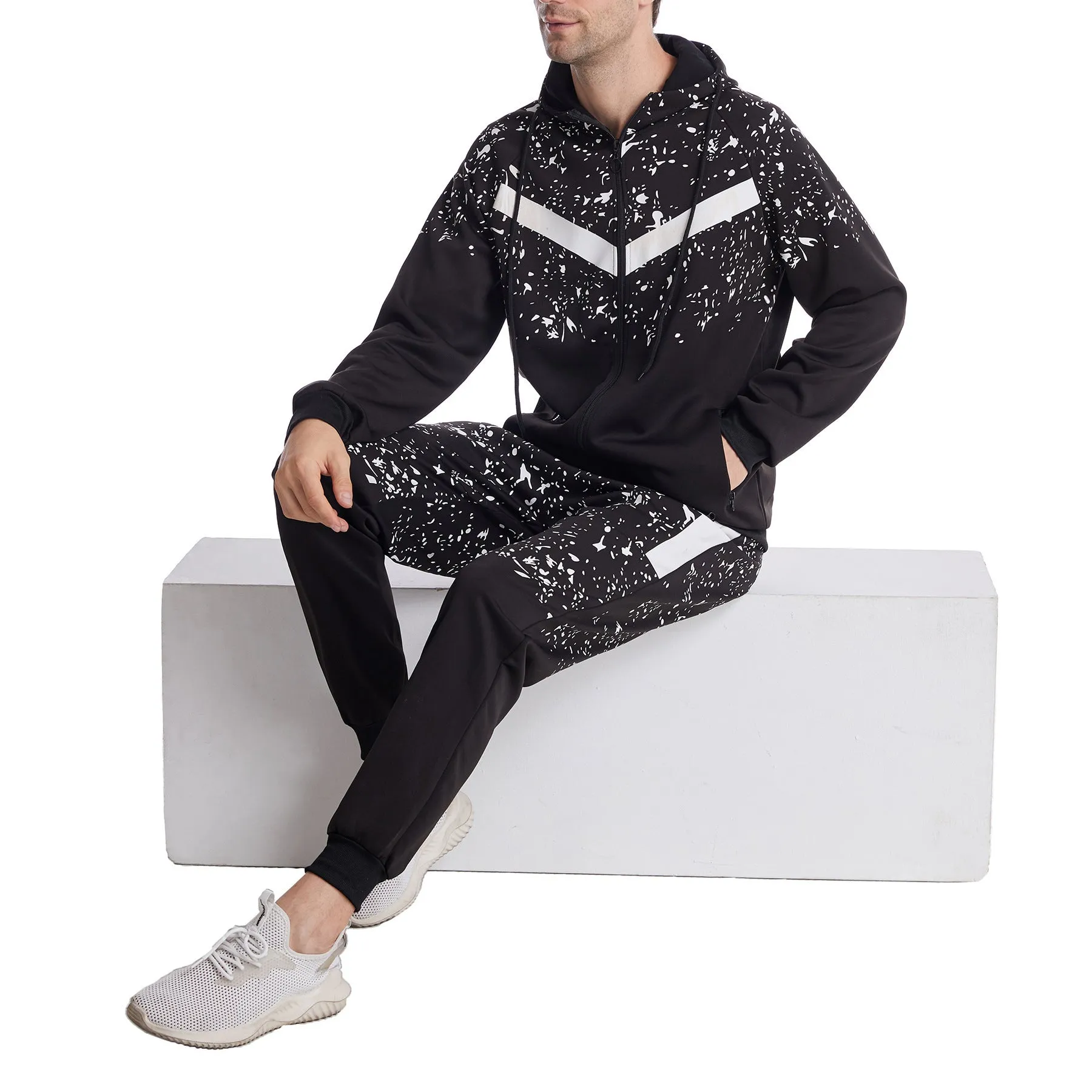Moisture Wicking Hoodie Top and Trousers Two-Piece Set