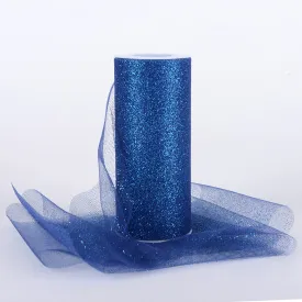 Navy Blue - Premium Glitter Tulle Fabric ( W: 6 Inch | L: 10 Yards )