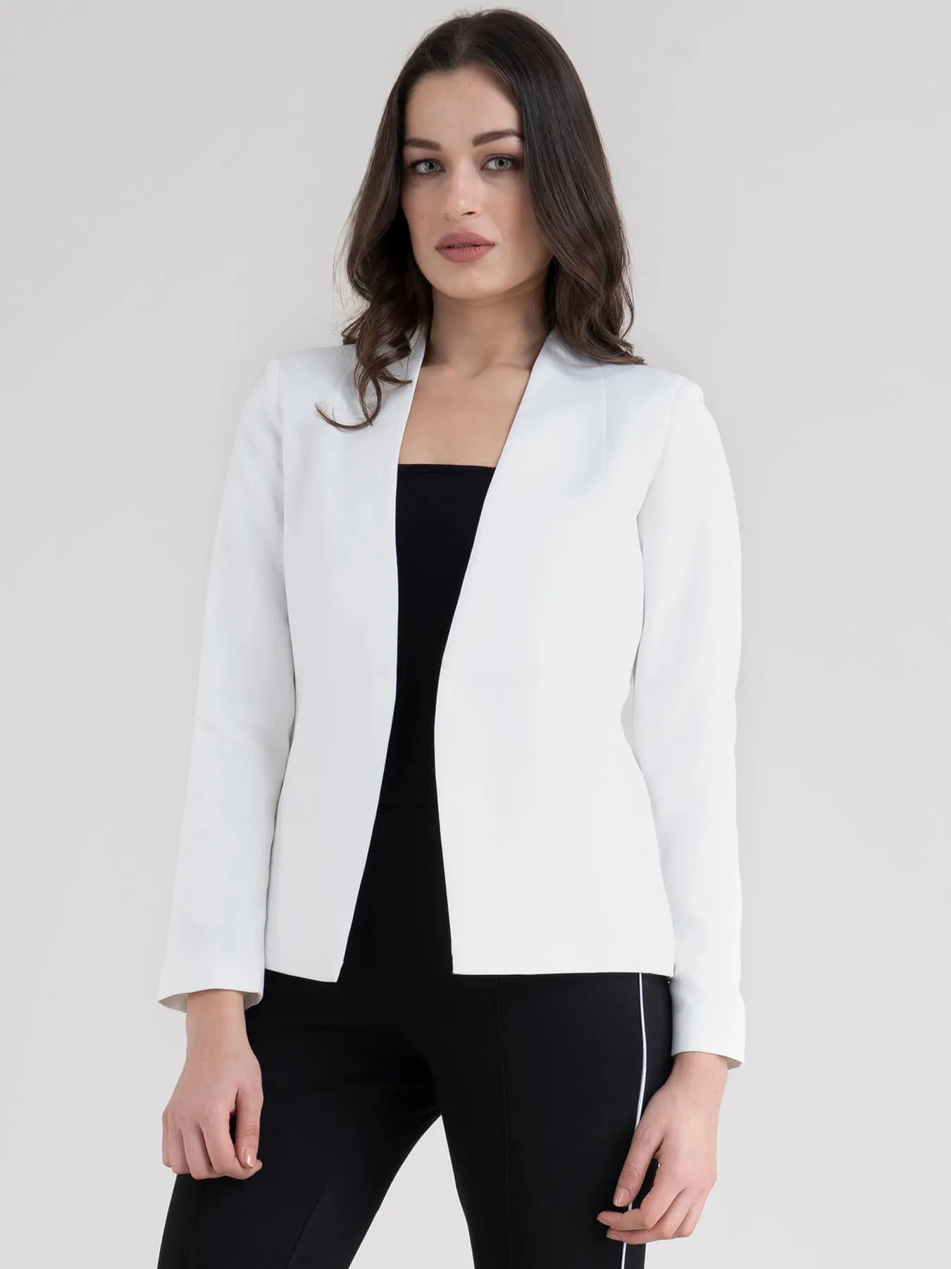 Open Front Blazer - White