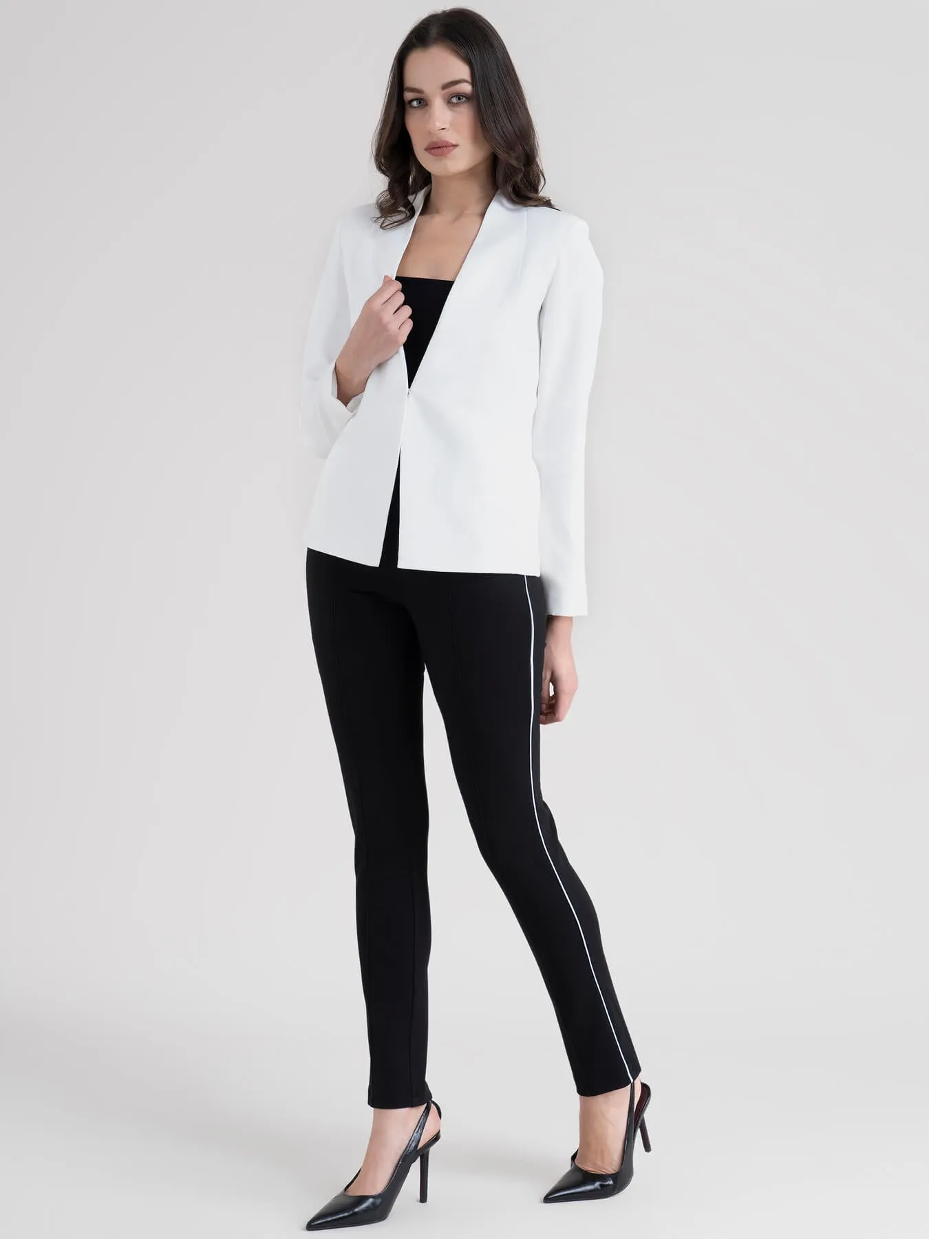 Open Front Blazer - White