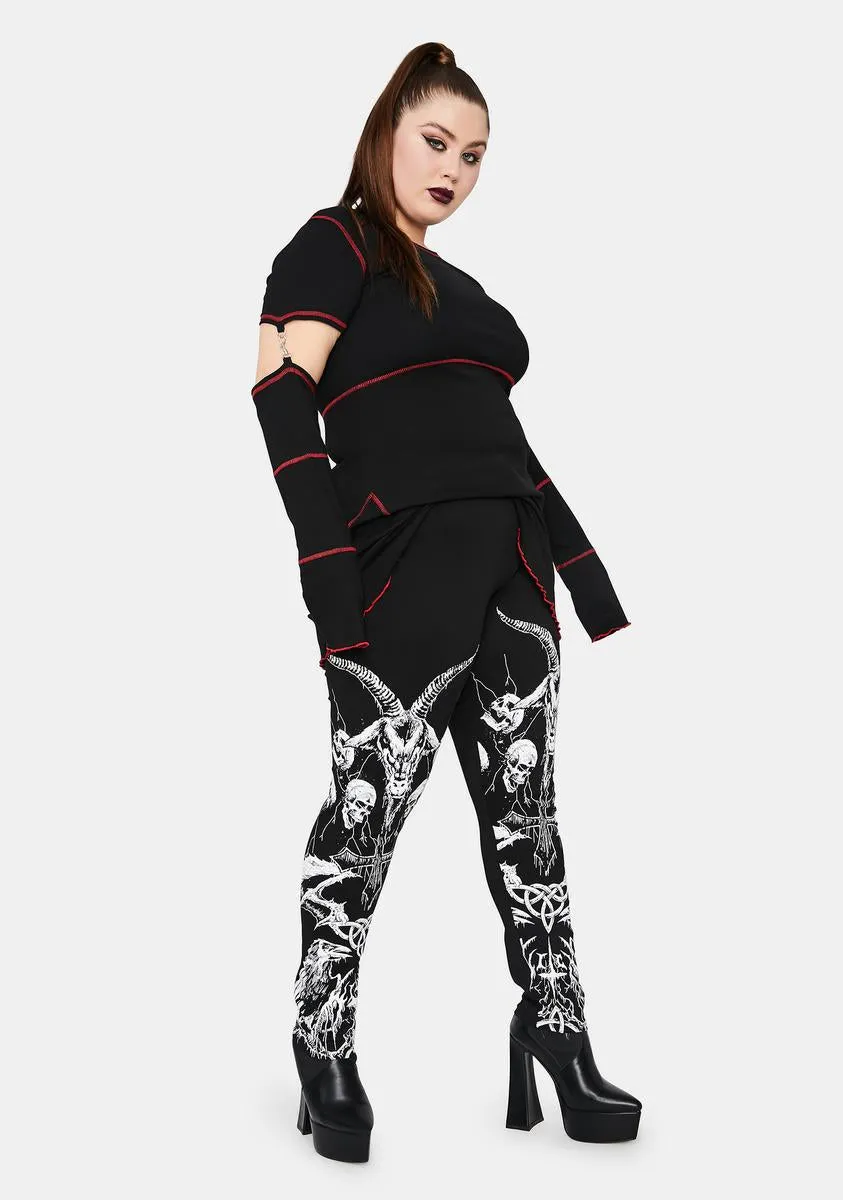Our Lord Of Darkness Printed Leggings
