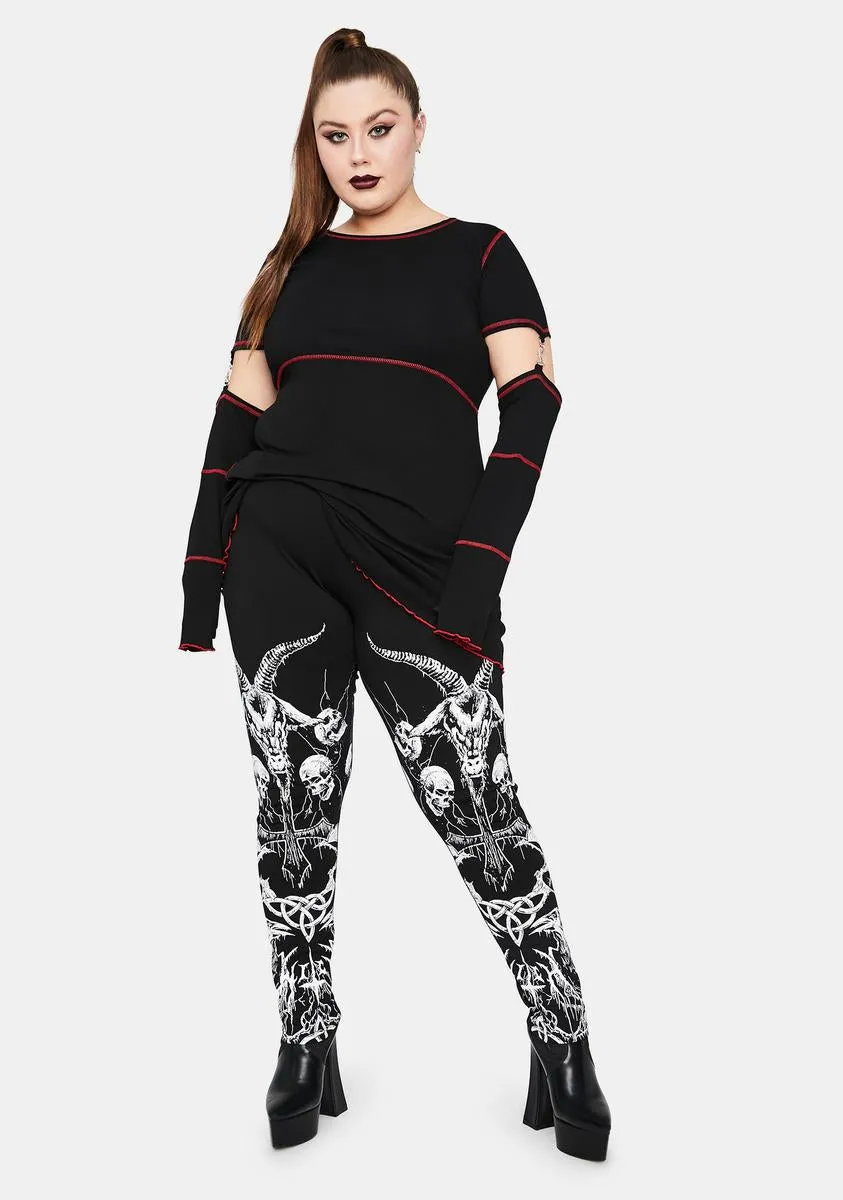 Our Lord Of Darkness Printed Leggings