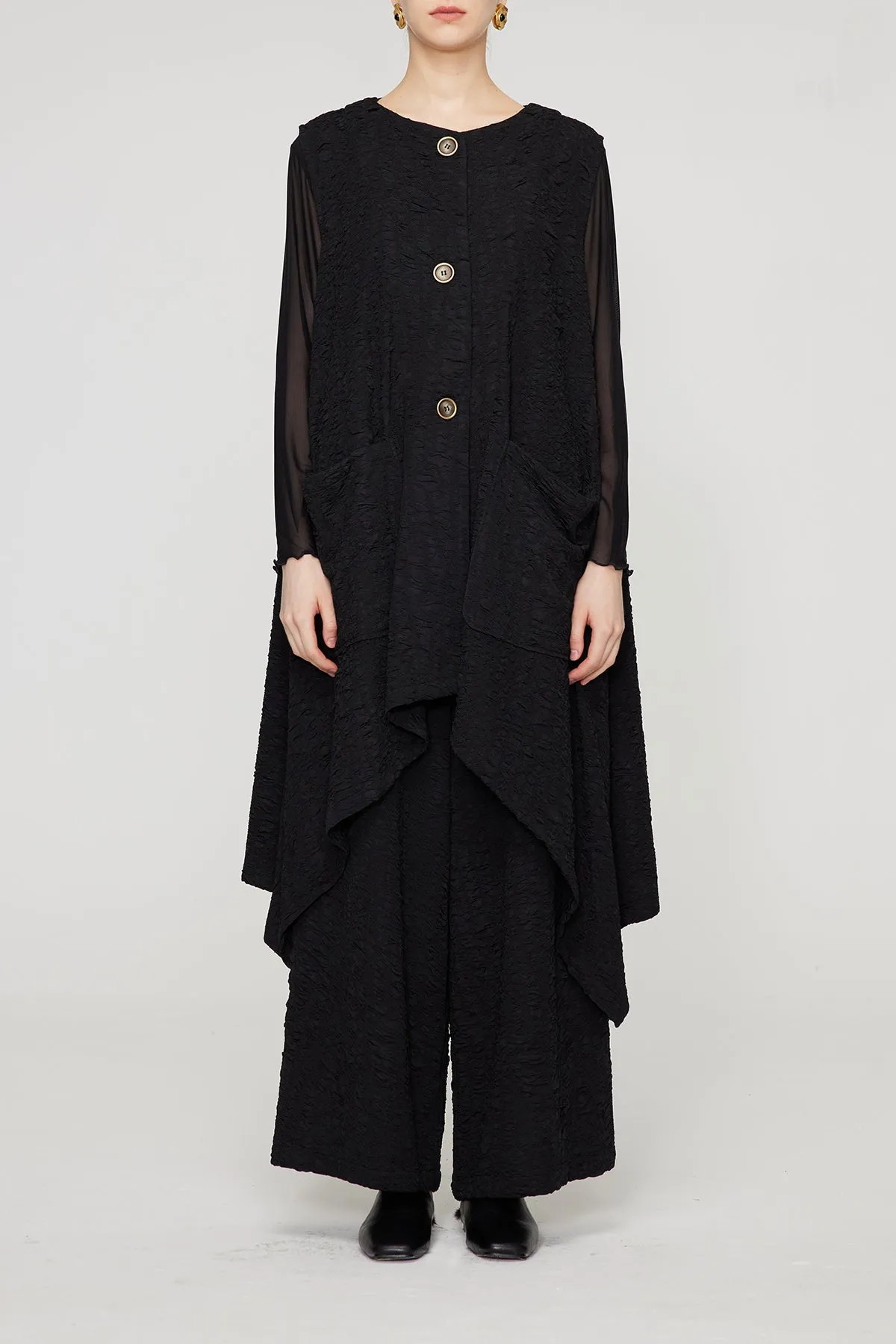Oversize Vest And Wide Leg Two Set