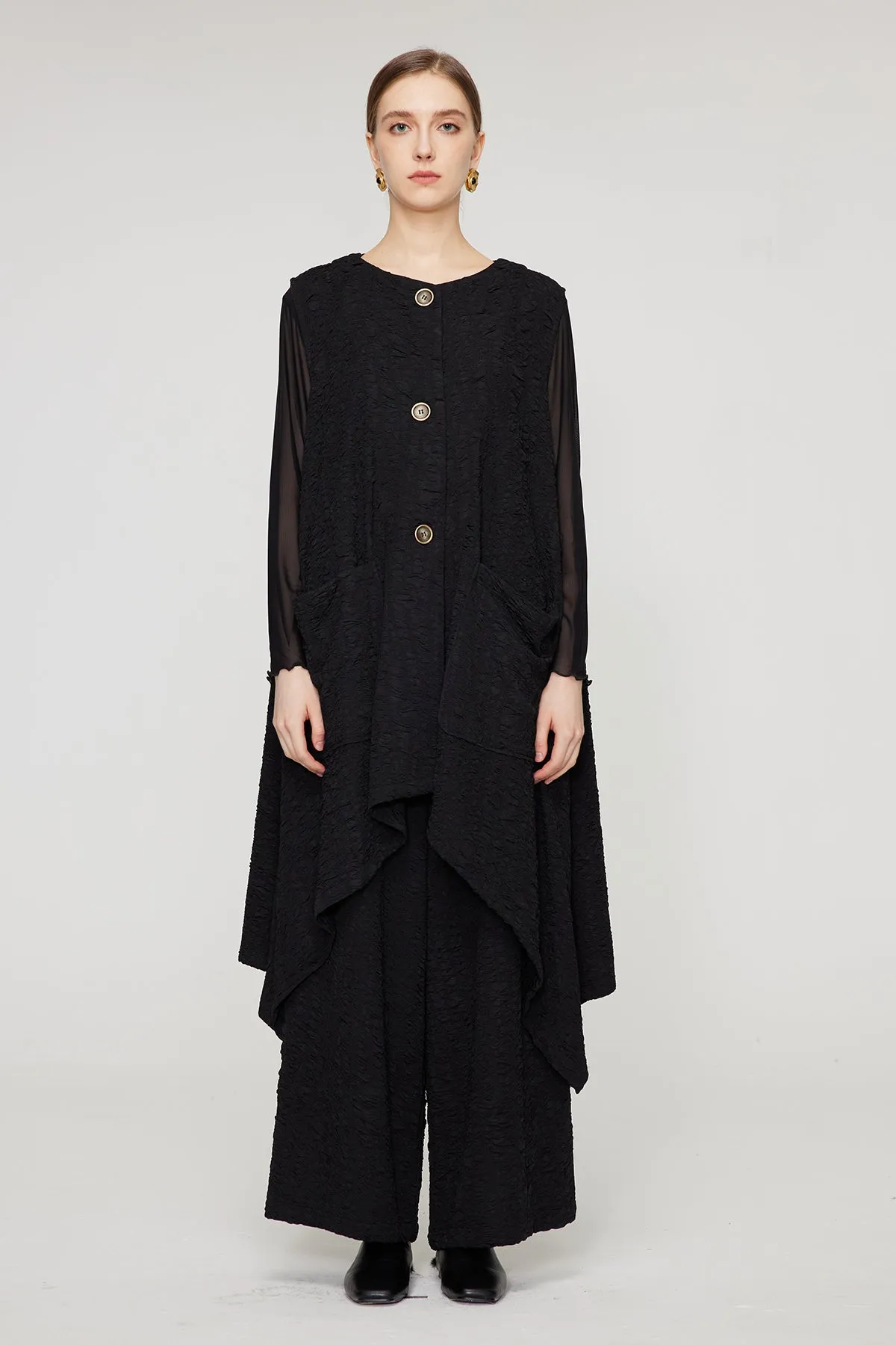 Oversize Vest And Wide Leg Two Set