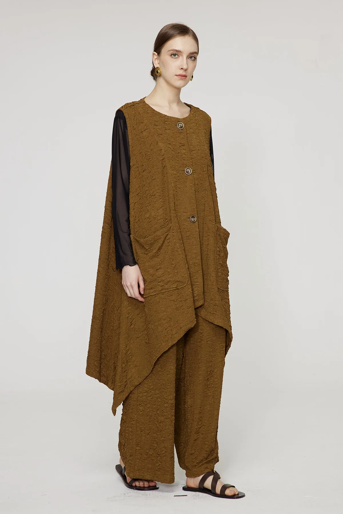 Oversize Vest And Wide Leg Two Set